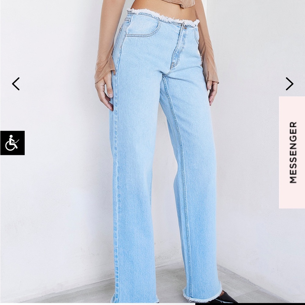 NWT House of Cb Mistress Rocks in awe stonewash frayed jeans